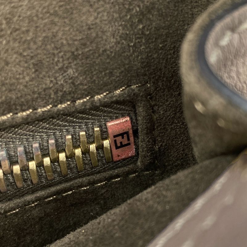 Fendi Peekaboo Handbag 2WAY Shoulder Bag Glazed Handbag Leather Beige 8bn290