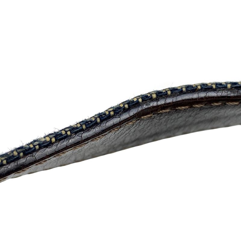 Fendi Zucca Logo Mamma Bucket Beaded Embroidered One Shoulder Bag Denim Blue