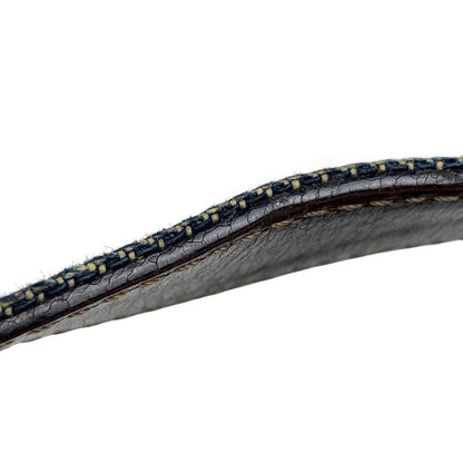 Fendi Zucca Logo Mamma Bucket Beaded Embroidered One Shoulder Bag Denim Blue