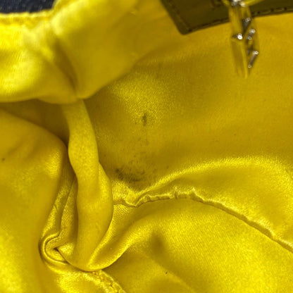 Fendi Zucca Logo Mamma Bucket Beaded Embroidered One Shoulder Bag Denim Blue