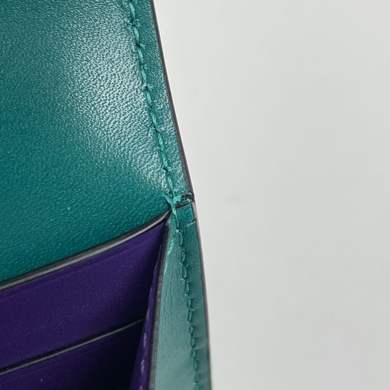 Bulgari Bvlgari Serpenti Fold Long Snake Wallet Leather Green Women