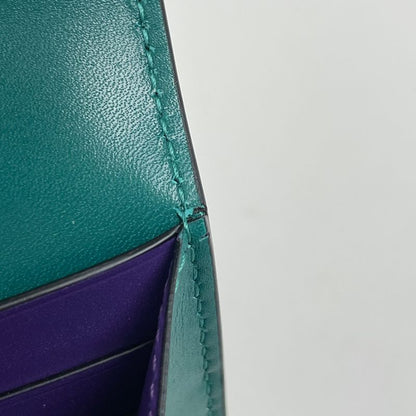 Bulgari Bvlgari Serpenti Fold Long Snake Wallet Leather Green Women