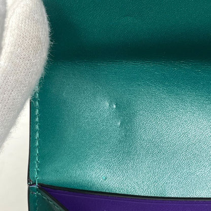 Bulgari Bvlgari Serpenti Fold Long Snake Wallet Leather Green Women