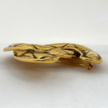 Chanel Coco Mark Brooch Matelasse Brooch GP Gold Ladies