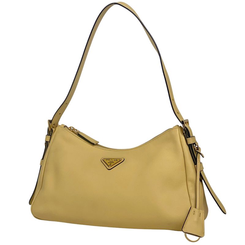 Prada Emme Medium Shoulder Bag One Shoulder Bag Leather Yellow 1bc229 Women