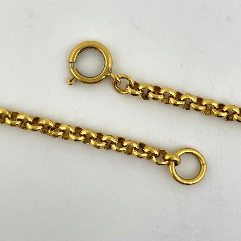 Chanel Coco Mark Heart Motif Necklace Chain Necklace GP Gold Ladies