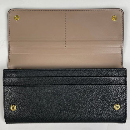 Prada Logo Fold Long Wallet Billfold Coin Purse Long Leather Nero (black)