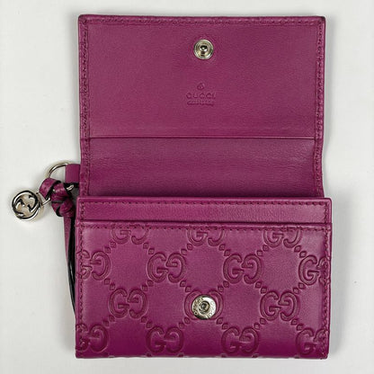 Gucci Micro Guccissima Fold Card Case GG Pattern Business Card Holder Card Case