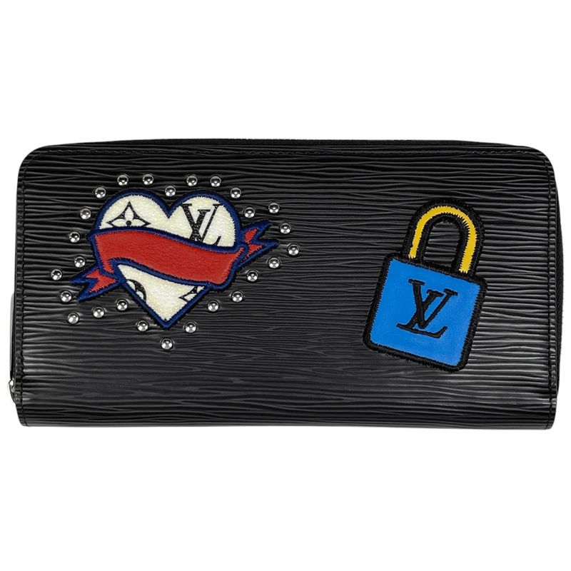 Louis Vuitton Zippy Wallet Stories Round Zipper Long Wallet Epi Noir Black
