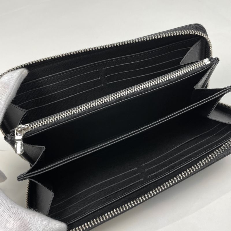 Louis Vuitton Zippy Wallet Stories Round Zipper Long Wallet Epi Noir Black