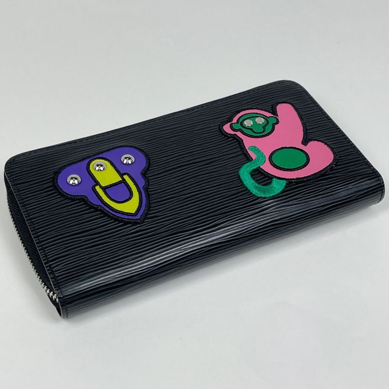 Louis Vuitton Zippy Wallet Stories Round Zipper Long Wallet Epi Noir Black