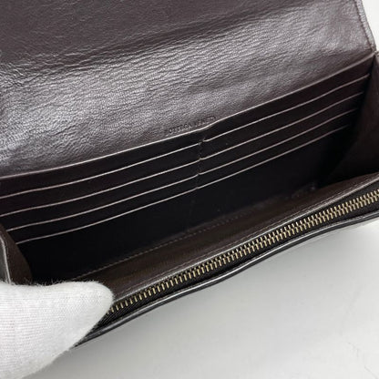 Bottega Veneta Intrecciato Fold Long Wallet Leather Brown 150509 Women