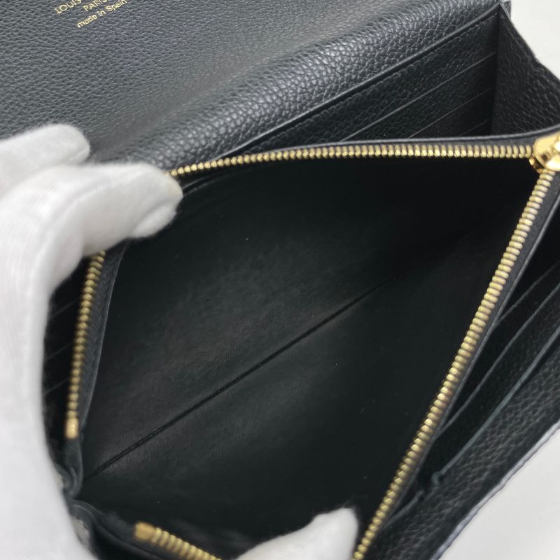 Louis Vuitton Portefeuille Sarah Long Fold Wallet Monogram Empreinte Noir Black