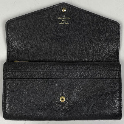 Louis Vuitton Portefeuille Sarah Long Fold Wallet Monogram Empreinte Noir Black