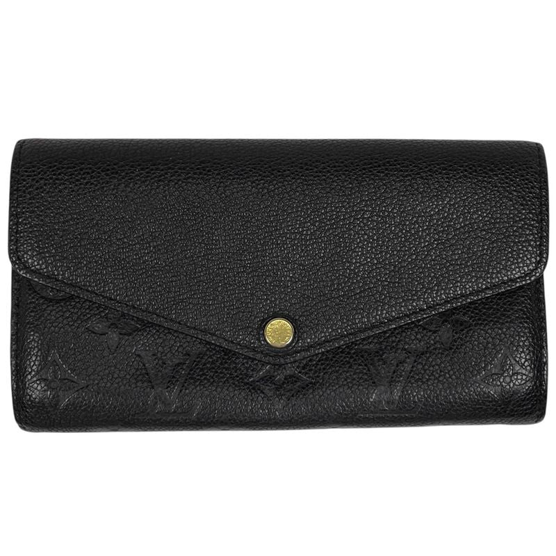 Louis Vuitton Portefeuille Sarah Long Fold Wallet Monogram Empreinte Noir Black