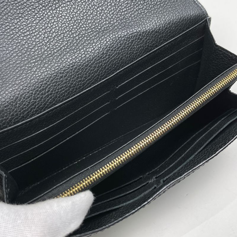 Louis Vuitton Portefeuille Sarah Long Fold Wallet Monogram Empreinte Noir Black