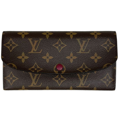 Louis Vuitton Portefeuille Emilie Fold Long Wallet Monogram Fuchsia M60697 Women