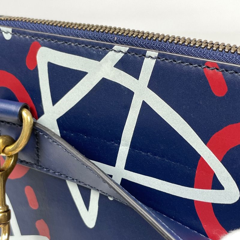 Gucci Ghost Shoulder Bag Clutch Bag Star Shoulder Bag Leather Navy 429004 Men's