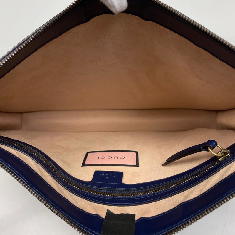 Gucci Ghost Shoulder Bag Clutch Bag Star Shoulder Bag Leather Navy 429004 Men's