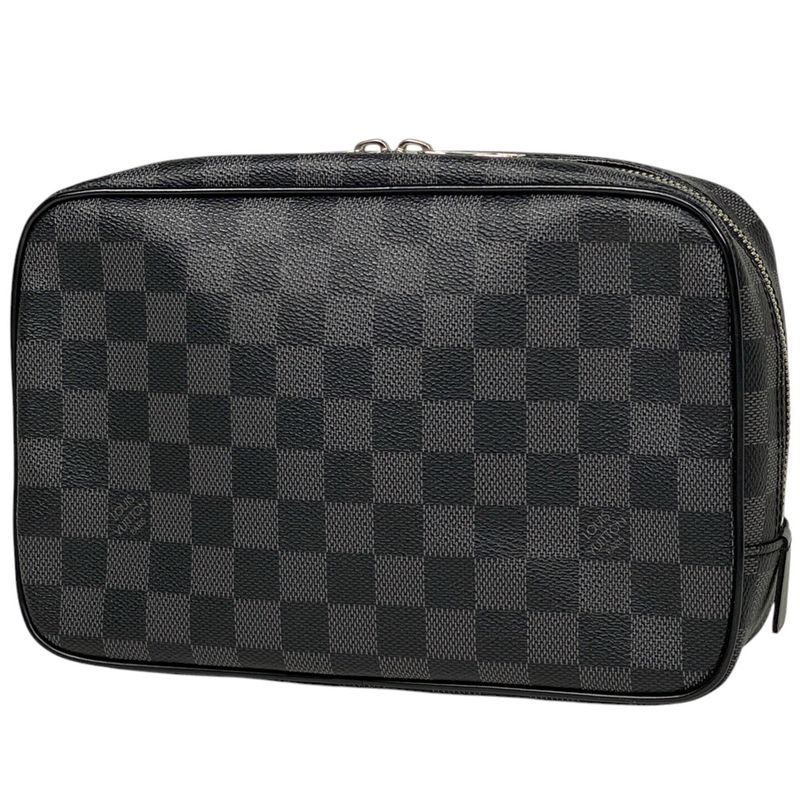 Louis Vuitton Trousse Toilette GM Travel Pouch Second Bag Damier Graphite Noir
