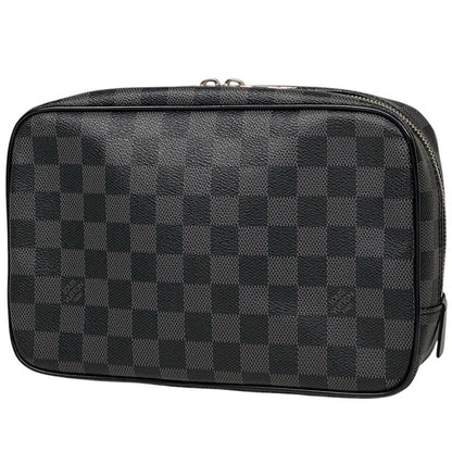 Louis Vuitton Trousse Toilette GM Travel Pouch Second Bag Damier Graphite Noir
