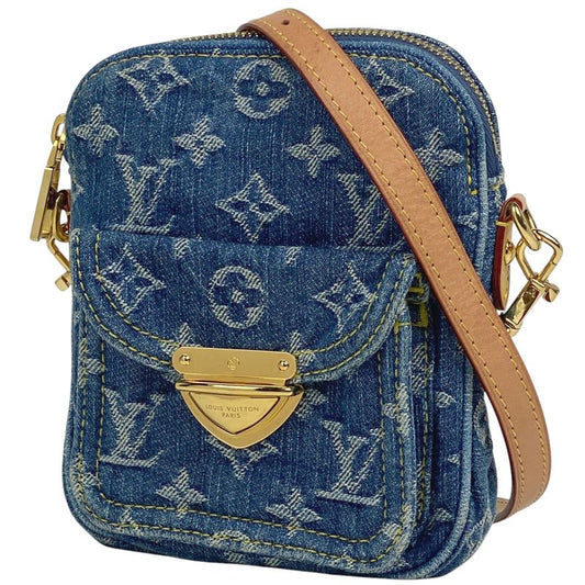 Louis Vuitton Pochette Fairfax Crossbody Shoulder Bag Monogram Denim Blue