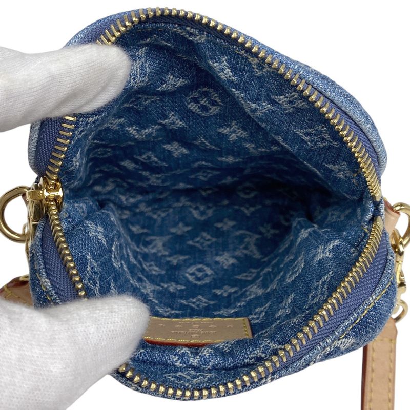 Louis Vuitton Pochette Fairfax Crossbody Shoulder Bag Monogram Denim Blue