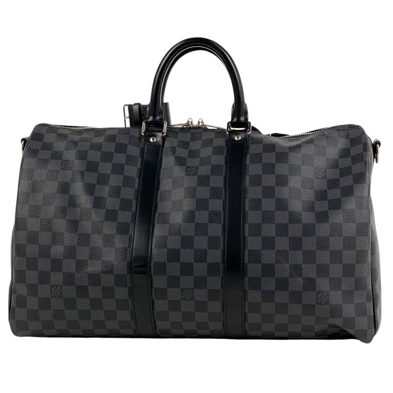 Louis Vuitton Keepall Bandouliere 45 Travel Boston Bag Damier Graphite Noir