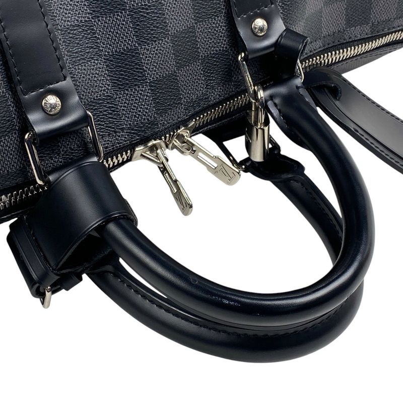 Louis Vuitton Keepall Bandouliere 45 Travel Boston Bag Damier Graphite Noir