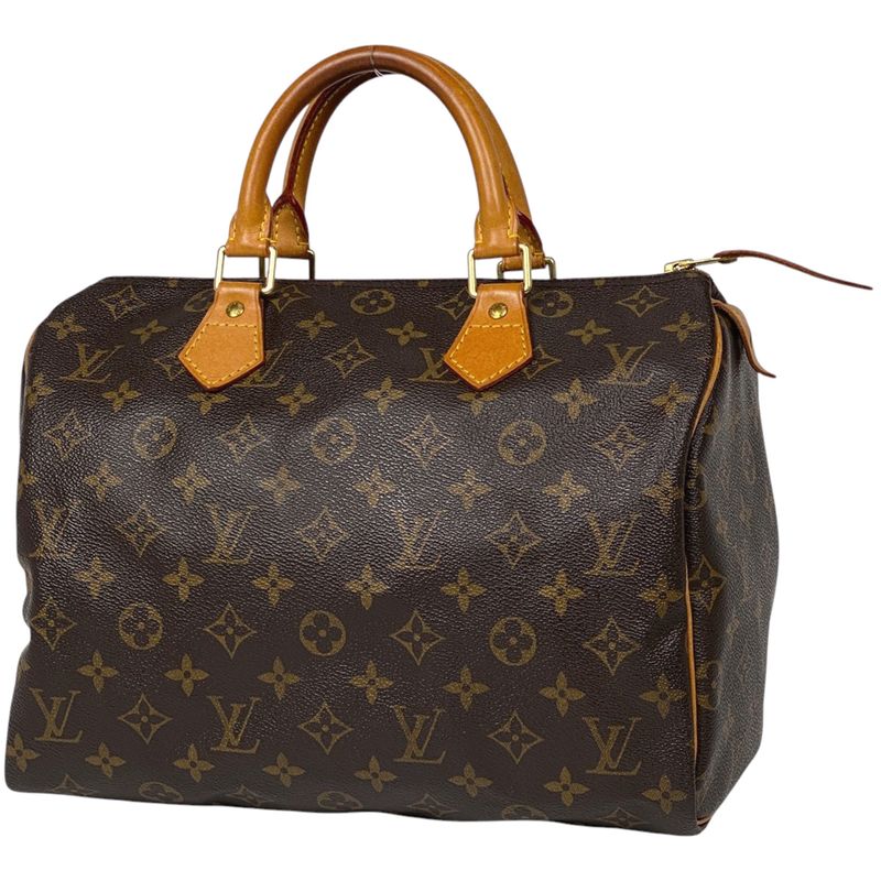 Louis Vuitton Speedy 30 Boston Bag Commuter Handbag Monogram Brown M41526 Women