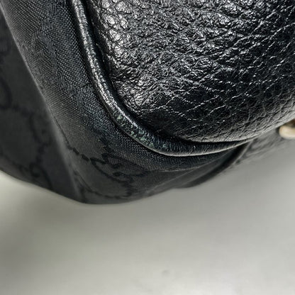 Gucci GG Pattern Tote Shoulder Bag Sherry Line Web Tote Bag Nylon Black 293589