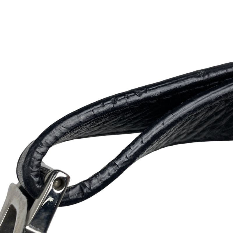 Christian DIOR Logo Handbag Shoulder Bag Handbag Leather Black Women