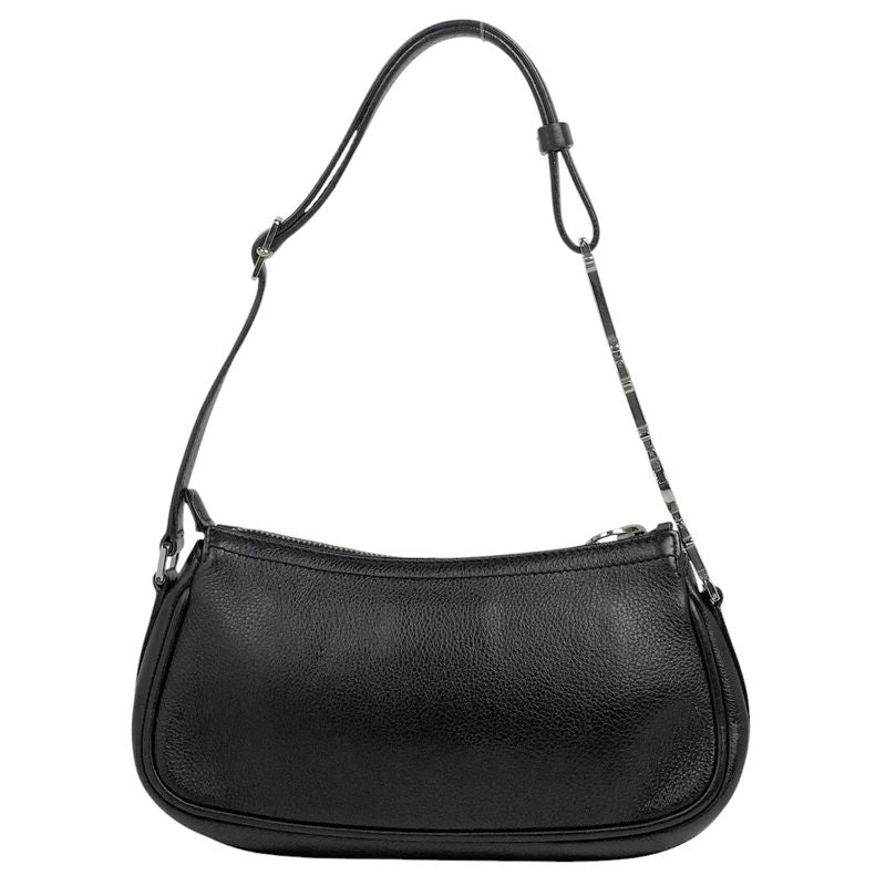 Christian DIOR Logo Handbag Shoulder Bag Handbag Leather Black Women