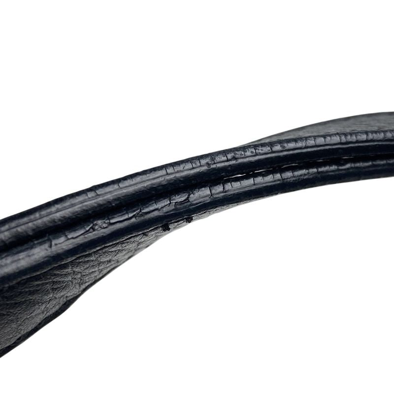 Christian DIOR Logo Handbag Shoulder Bag Handbag Leather Black Women