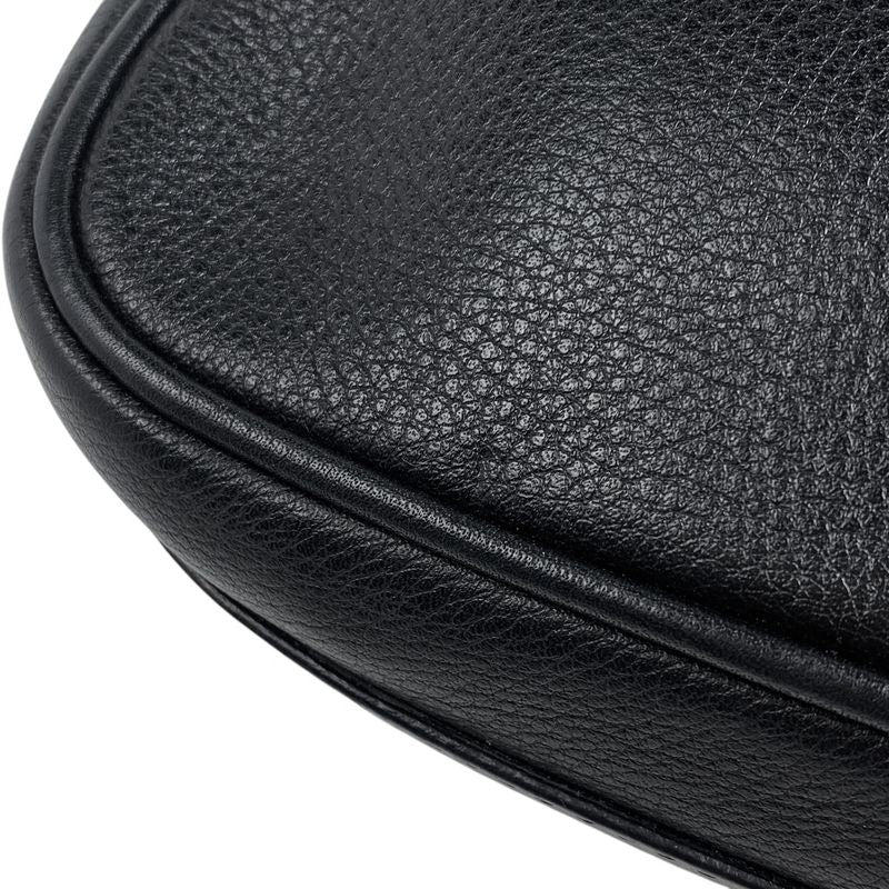 Christian DIOR Logo Handbag Shoulder Bag Handbag Leather Black Women