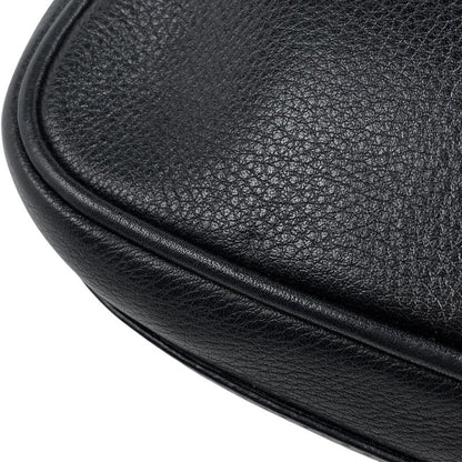 Christian DIOR Logo Handbag Shoulder Bag Handbag Leather Black Women