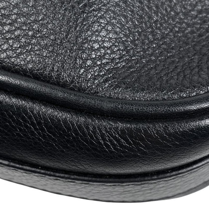 Christian DIOR Logo Handbag Shoulder Bag Handbag Leather Black Women