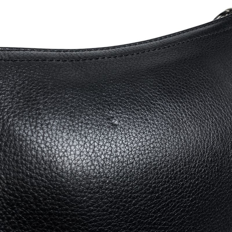 Christian DIOR Logo Handbag Shoulder Bag Handbag Leather Black Women