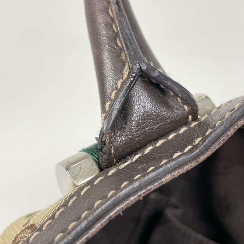 Gucci GG Pattern Tote Shoulder Bag Sherry Line Web Tote Bag GG Canvas Brown