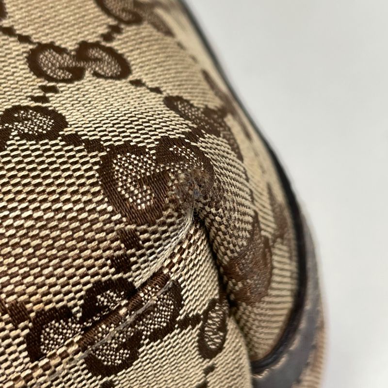 Gucci GG Pattern Tote Shoulder Bag Sherry Line Web Tote Bag GG Canvas Brown