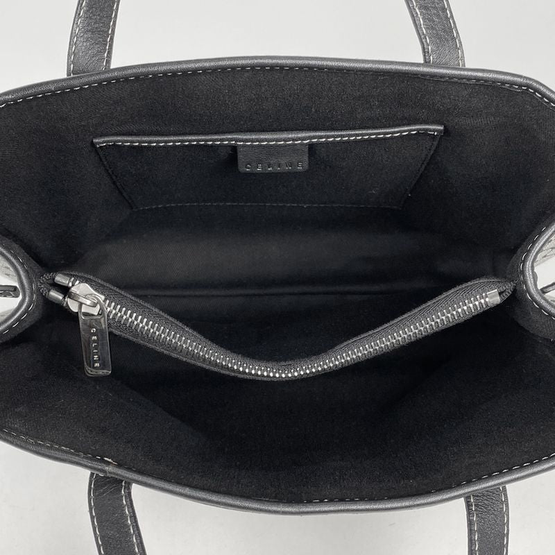 Celine Macadam Pattern Handbag Canvas Black Gray Women