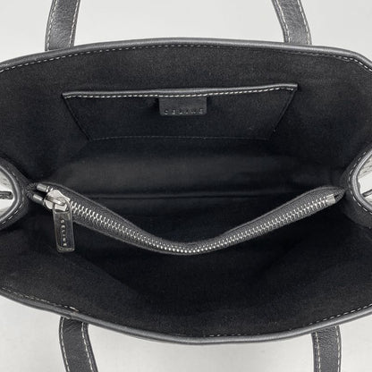 Celine Macadam Pattern Handbag Canvas Black Gray Women