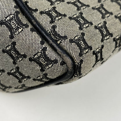 Celine Macadam Pattern Handbag Canvas Black Gray Women
