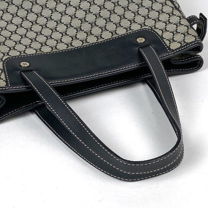 Celine Macadam Pattern Handbag Canvas Black Gray Women