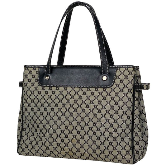 Celine Macadam Pattern Handbag Canvas Black Gray Women