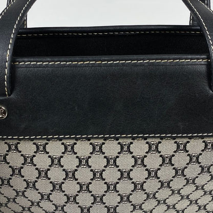 Celine Macadam Pattern Handbag Canvas Black Gray Women