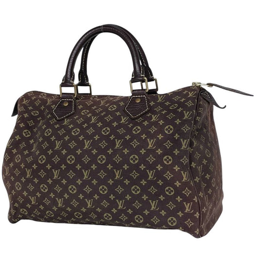 Louis Vuitton Speedy 30 Boston Bag Handbag Monogram Mini Lin Ebène M95224 Women
