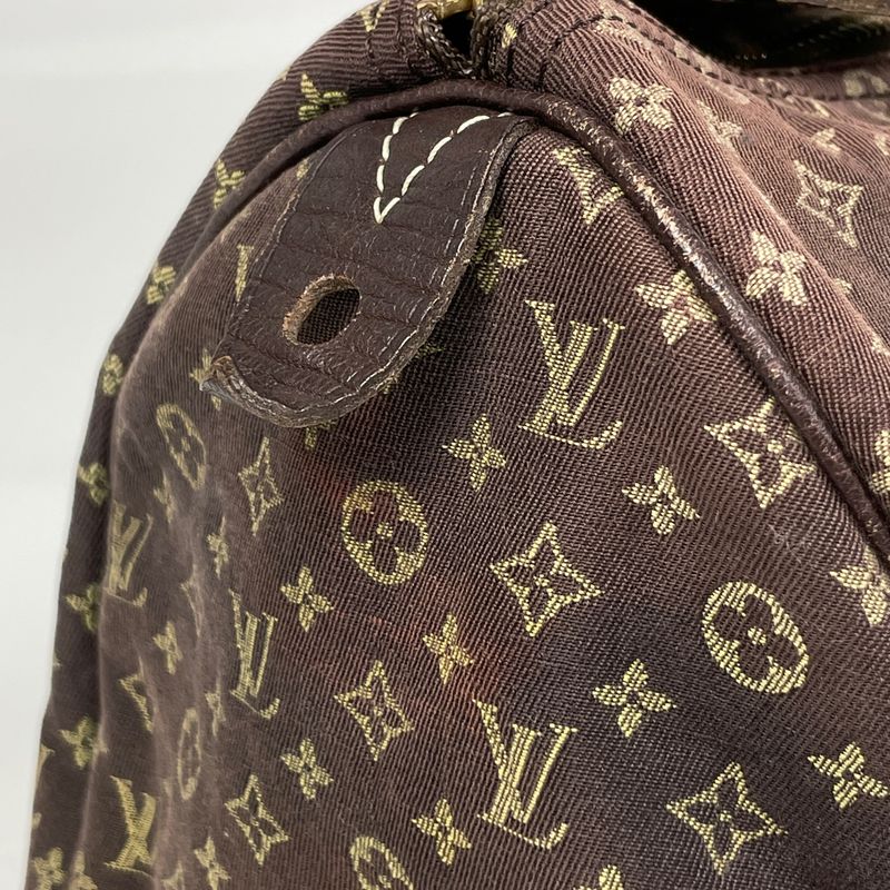 Louis Vuitton Speedy 30 Boston Bag Handbag Monogram Mini Lin Ebène M95224 Women