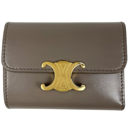 Celine Triomphe Trifold Wallet With Mini Coin Case Leather Glaze Women