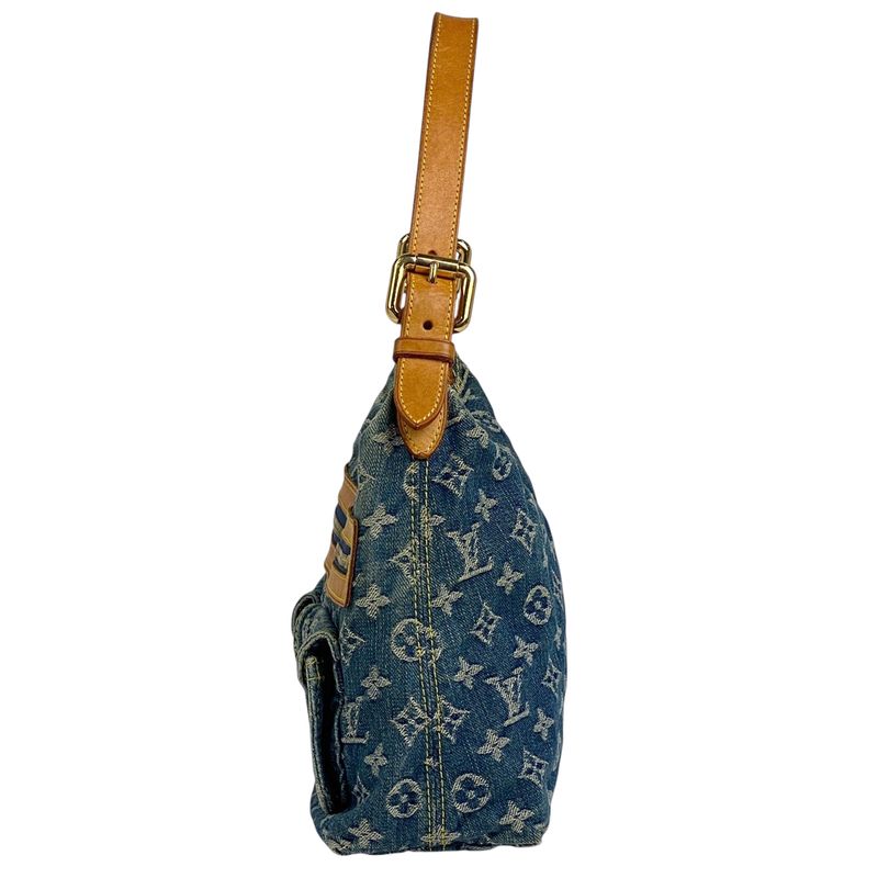 Louis Vuitton Baggy PM Shoulder Handbag One Shoulder Bag Monogram Denim Blue